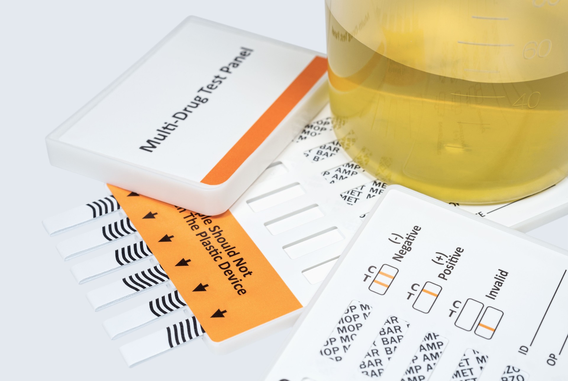 Multi drug test panels for rapid detection of common drug types in urine